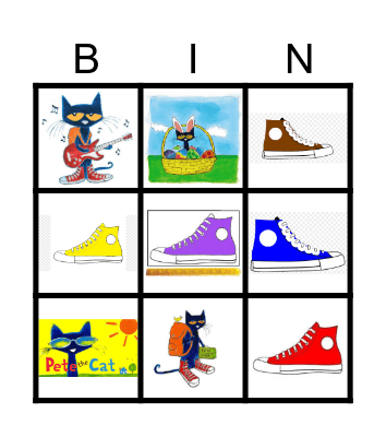 Pete the Cat Bingo Card