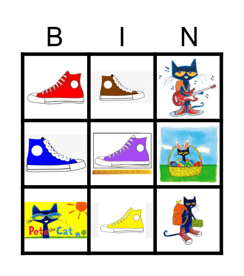 Pete the Cat Bingo Card
