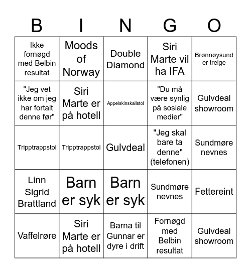 Entreprenørskapsbingo ദ്ദി ༎ຶ‿༎ຶ ) Bingo Card