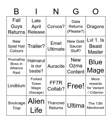 7.5 Live Letter Bingo Card
