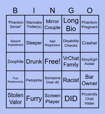VRCHAT BINGO Card