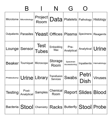 Let's Play Lab Week Bingo Card