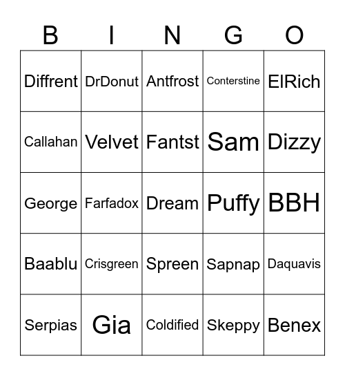 TitanSMP prediction Bingo Card