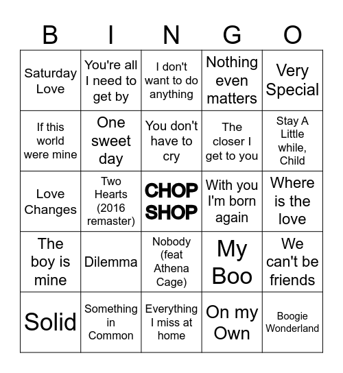 Round 4 Duets Bingo Card