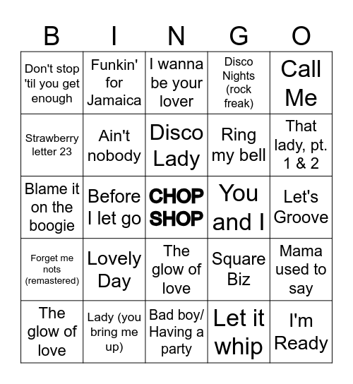 Round 9 Happy Hour Bingo Card