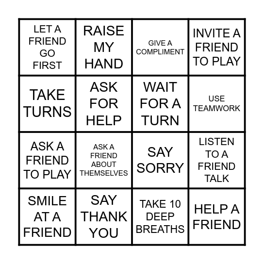 Good Choice Bingo Card