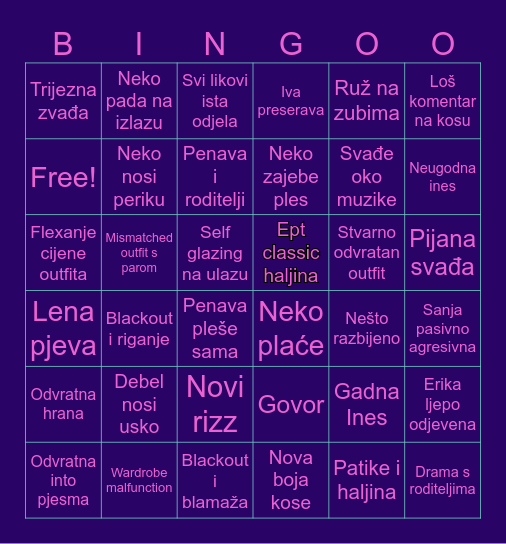 MATURALNA Bingo Card