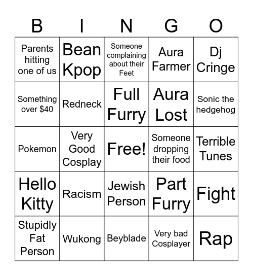 Our Bingo Card