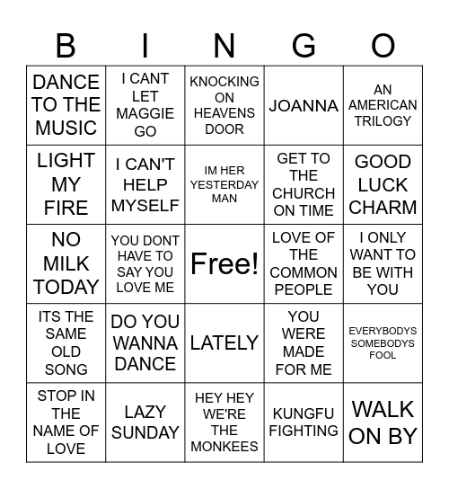 OUTSPOKEN GAME 11 Bingo Card