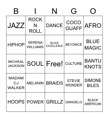 FOR THE CULTURE Bingo Card