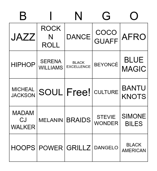 FOR THE CULTURE Bingo Card