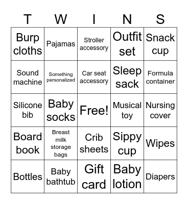 Gift Bingo Card