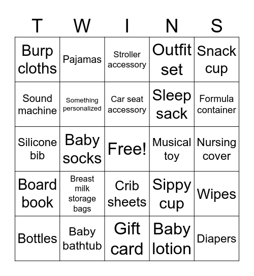 Gift Bingo Card
