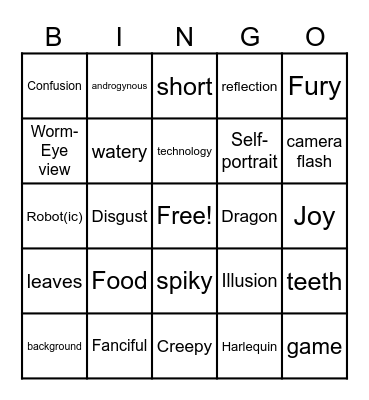 Art Tag Bingo V1 Bingo Card