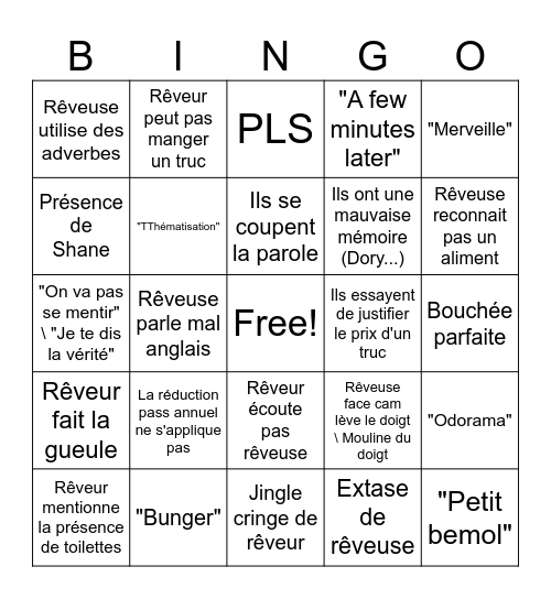Bingo - Rêveur de magie Bingo Card