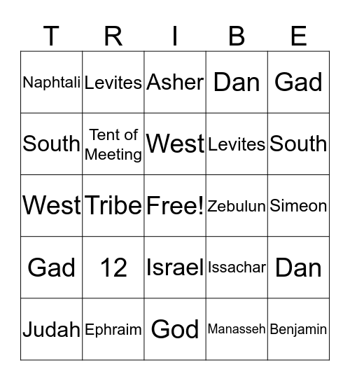 12 Tribe Bingo Card