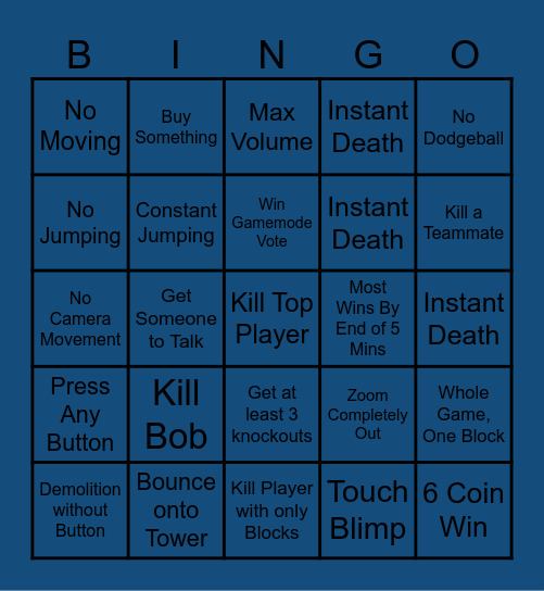 UNSTABLE DODGEBALL Bingo Card