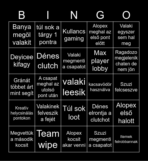 Radioaktív Repo Bingo Card