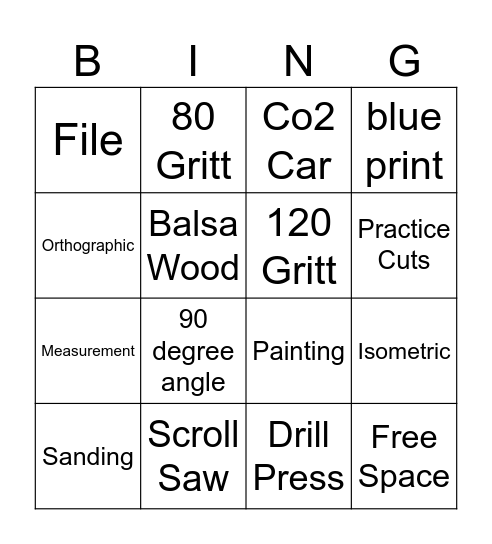 TECH ED Bingo Card