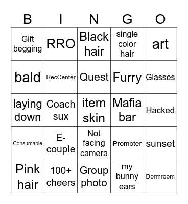 Rec.net Bingo! Bingo Card