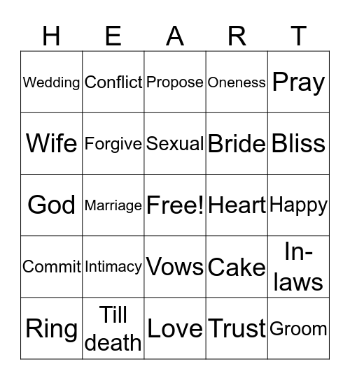 HEART Bingo Card