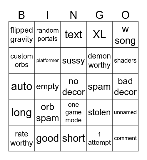 recent tab Bingo Card