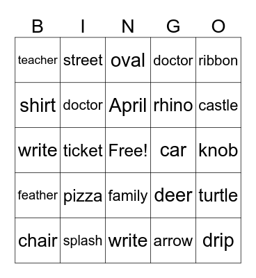 wk 2 upper Bingo Card