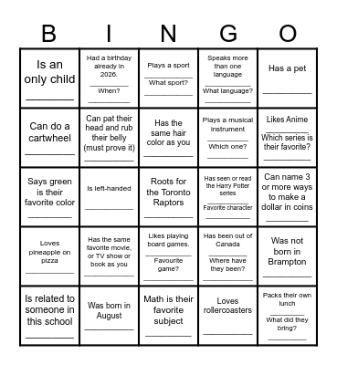 Find Someone Who... (Math) Bingo Card