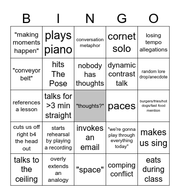 haskins jazz ensemble Bingo Card
