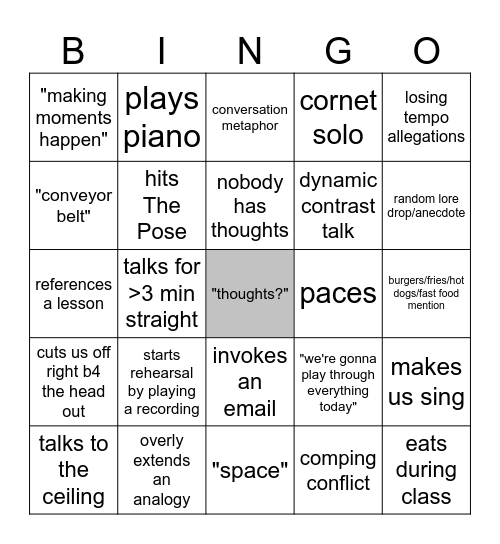 haskins jazz ensemble Bingo Card