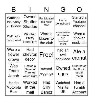 Find Someone Who.... Bingo Card