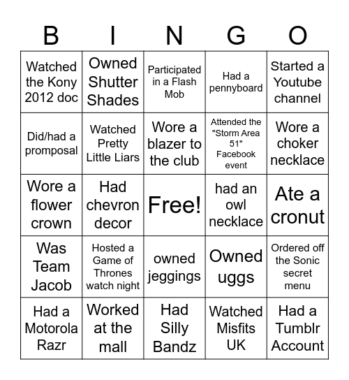 Find Someone Who.... Bingo Card