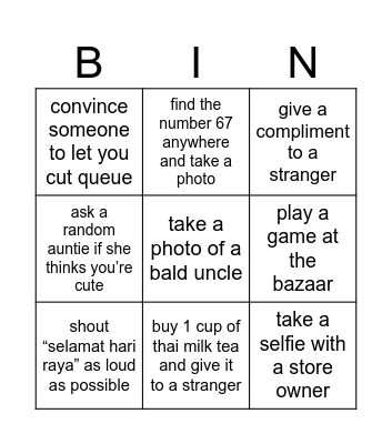 hari raya bingo Card