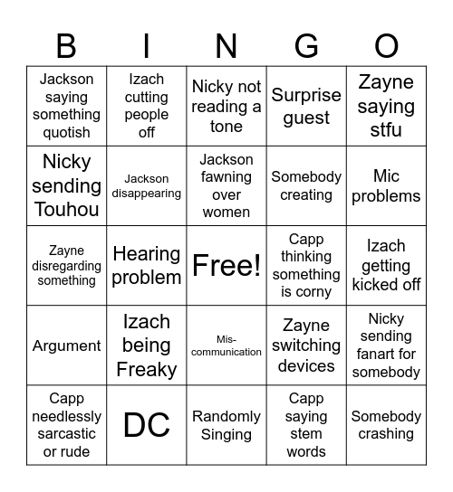 Vc Bingo Card