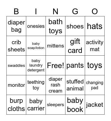 Presents Bingo Card