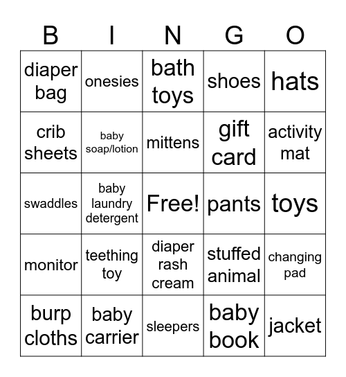 Presents Bingo Card