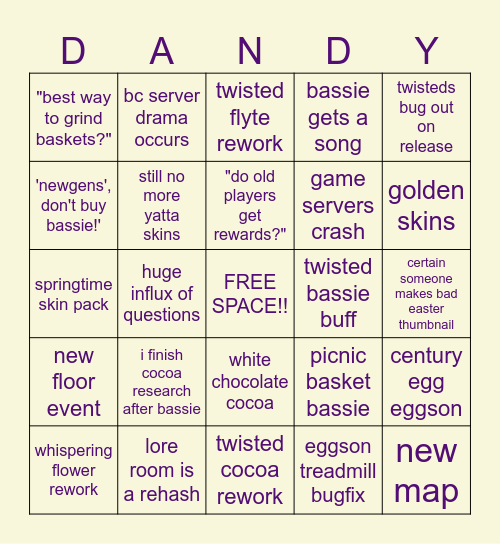 dw easter '26 predictions Bingo Card