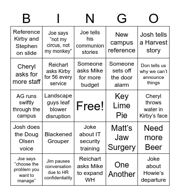 SR26 Bingo Card