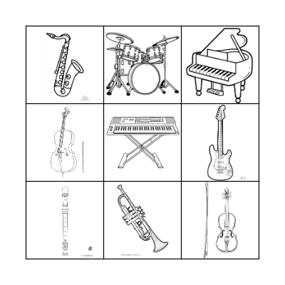 Musical Instruments Bingo Card