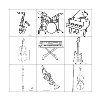 Musical Instruments Bingo Card