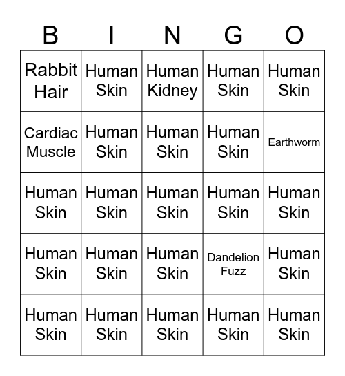 Microscope Bingo Card