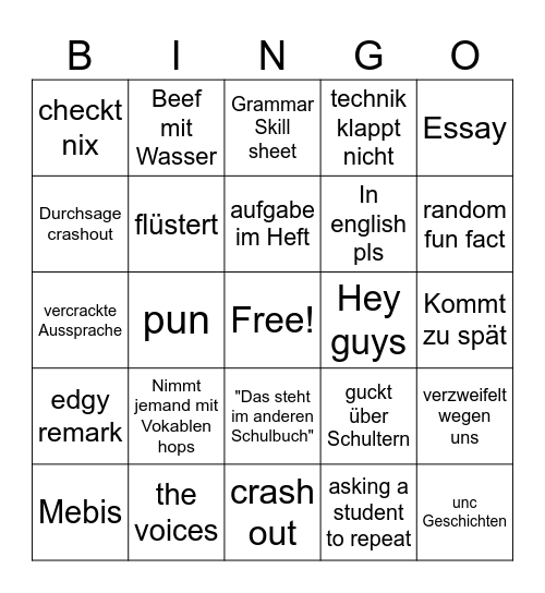 Herr Hofmann Bingo Card