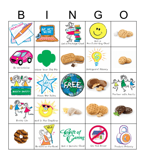 Cookie Safety Bingo Card