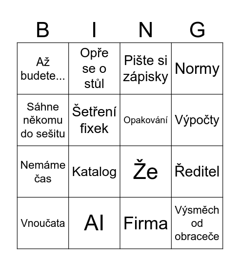 DTB Bingo Card