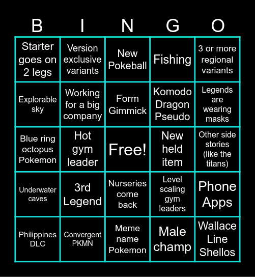 WiWa Predictions Bingo Card