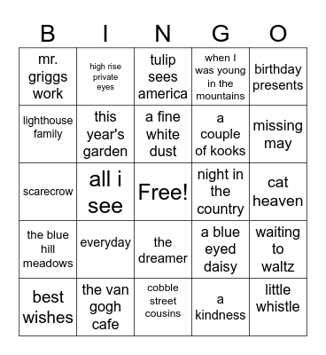 Cynthia Rylant Bingo Card