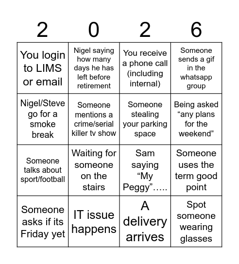 QTS Bingo Card