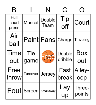 Basketball Bingo Card