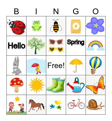 Spring Break Bingo Card