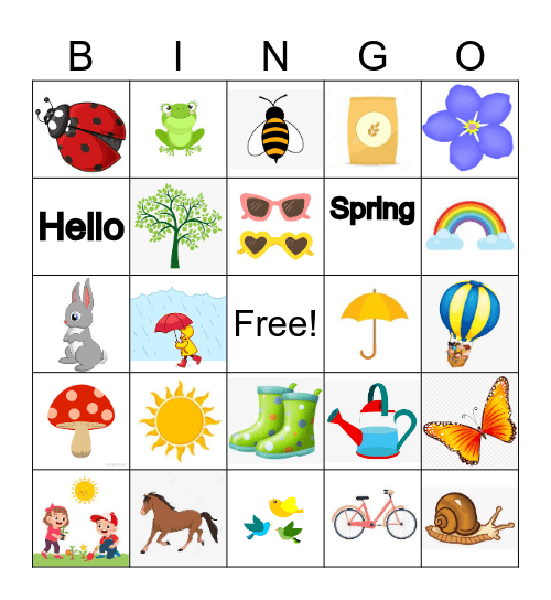 Spring Break Bingo Card